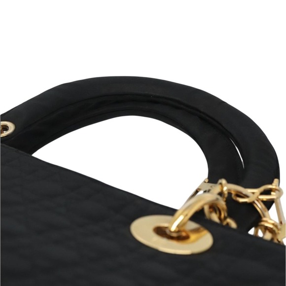 CHRISTIAN DIOR Lady Dior Cannage Handbag Black Gold | RARE VINTAGE AUTHENTICATED - Picture 6 of 13